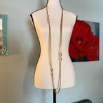 Source Unknown Vintage 28” Necklace. Gold Tone Multi Strand With Oval Shaped Design Estate Sale Photo 4