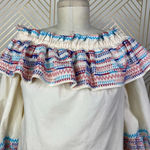 Parker Jenay Off the Shoulder Blouse in Cream Multi Stripe Size US Small Photo 4