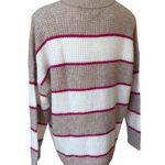 American Eagle NWT,  Dreamspun Pink Cream Stripe Sweater, Sz M Photo 8