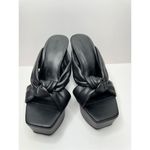 Open Edit Platform Sandals Size 8.5 Black Square Open Toe Knotted Heels Photo 1