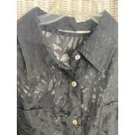 Source Unknown Sheer Black Cutout‎ Button-Front Blouse Romantic Boho Gothic Layering Shirt Photo 12