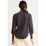 Evereve Delia Waffle Knit Surplice Top Womens M Gray Athleisure Pullover Photo 3