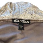 EXPRESS  Crushed Velvet Babydoll Dress Silver Size L Glam Homecoming Holiday Cute Photo 2