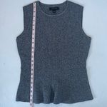 Ann Taylor Women's Marled Sleeveless Shell Knit Top Slight Peplum Heather Gray Photo 13