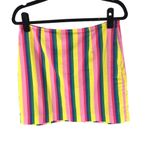 Staud Mini Skirt Striped Rainbow Colorful Cotton Stretch 10 Pink Photo 1