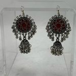 Red Chinese eye chandelier earrings Photo 1