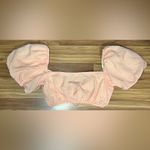 ZARA Gingham Puff Sleeve light pink and light yellow top Size L Photo 1