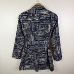 Coldwater Creek Abstract Belted Trench Coat Size XS Blue Lightweight Jacket Photo 4