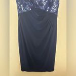 NWT Lauren Ralph Lauren Navy Blue Sequin and Lace Ruched Column Sheath Dress 10 Photo 9
