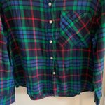 Aerie Women’s Small Real Good Blue Green Red Plaid Flannel Shirt NWOT Photo 2