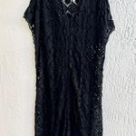 Anthropologie Dolman Sleeve Sheer Crochet Cover Up Maxi Dress Black Women Photo 1