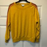 Evereve Sweater Mustard Yellow Stripe Long Sleeves Knit Top Womens Size Small Photo 1