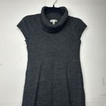Women’s Dressbarn Sweater Dress Small Gray Short Sleeve Cowl Neck Knit Winter Photo 2