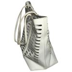 Anthropologie White Rafaella Large Faux Leather Toe Bag Photo 4