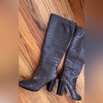 Ralph Lauren Lauren  Croc-Embossed Over the Knee Boots in Dark Brown Photo 1