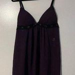 Linea Donatella  Y2K Babydoll Teddy Nightie Sheer Lace Lingerie Purple Black  VTG Photo 0