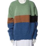 MUUHTHE Wool Alpaca Blend Color Block Crew Neck Knit Sweater Size 42 Blue Size L Photo 0