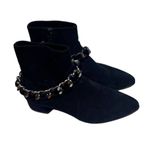 Casadei  Dark Navy Suede Ankle Boots with Chain Sz. 36.5 (US 6.5) Photo 1