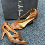 Cole Haan carma air hi heels sandal strappy Woodbury brown tan 7.5 Photo 3