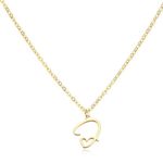 Letter J Cursive Heart Initial Necklace Gold Photo 0