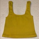 Free People NEW! HAPPINESS RUNS SQUARE NECK Ribbed Crop Top XS/S Gold Green Photo 7