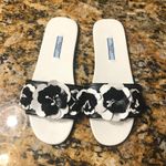 Prada  Floral Leather Slides Sz7 Photo 0
