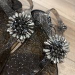 Coach ‎ Jelly Hilda Beaded Thong Flat Slingback Sandla black silver size 9 Photo 1