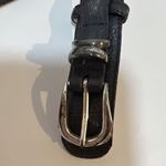 VTG Black Full Grain Cowhide Leather Belt Womens 38 Uruguay Brass Buckle 1P55015 Photo 2