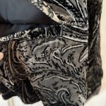 Chico's  Size‎ 3 Elegant Black Gray Velvet Burnout Paisley Blazer Jacket Size XL Photo 7