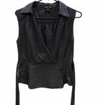 Rampage  Shimmering Sleeveless Black Wrap Blouse Juniors Medium Photo 10