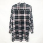 Peace & Pearls High-Low Button Front Plaid Shirt Tunic Photo 6