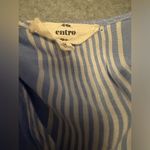 Entro  blue striped wrap dress ruffle skirt size M Photo 5