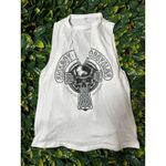 Y2K Biker Custom Cut Out White Tank Size Small Photo 3