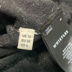 Whistles Sweater Womens 6 Black Etoiles Metallic Shiny Soft Cozy Crewneck Photo 3