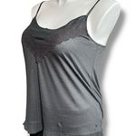 American Eagle  Womens Camisole Tank Top Lace Sheer Bodice Pleated Hem Gray XL Photo 5