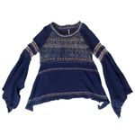 Free People Free‎ People Craft Time Navy Bell Sweater NWT Size Small Photo 2