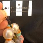 Lele Sadoughi NWT Faux Pearl Skinny Striped Colorful Scarf Necklace Photo 5