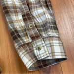 American Eagle  Women’s Oversized Plaid Flannel Button Up Collar size Medium Photo 3