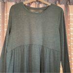 Sonoma  Green Maternity Drapey Empire Waist Long Sleeve Shirt Size Large Photo 2