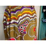 GB skirt A line groovy 1960s mustard purple yellow olive green Photo 3
