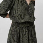 Rails  Zana Olive Mixed Animal Print Mini Dress - Size S - Olive‎ Green Photo 0