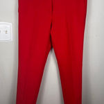 Ann Taylor  Red Dress Pants Women 12 Tall Stretch Career Ankle Slacks 27” Inseam Photo 0