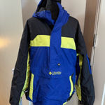 Columbia Vintage  Jacket Coat Anorak Pullover Radial Sleeve Neon Colorblock‎ Ski Photo 0