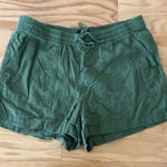 J.Crew  Olive Green Women's Linen Cargo Shorts Photo 0