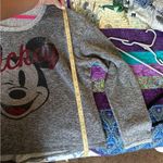Disney Winking Mickey Mouse grey cropped sweatshirt No size tag Photo 5
