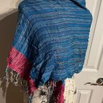Anthropologie Colorful Coastal Cottage Western Bright Shawl cape scarf rebozo folklore artisan coquette Anthropology wrap vintage Photo 2