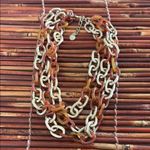 Talbots  Gold and Orange Multi-Strand Link Necklace Photo 2