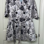 Vertigo Paris women’s gray cream peacoat belted half sleeve coat medium Photo 0