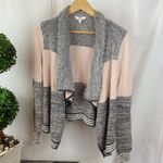 Candie's Pink & Gray Fuzzy Cozy Drape Front Open Cardigan Sweater S Photo 0