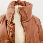 Free People  genuine leather Quilted Bomber Snap Puffer coat NEW Photo 12